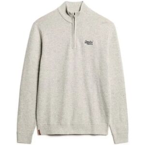 Embroidered knit jumper with a trucker collar Superdry Essential Gris 2XL Male Embroidered knit jumper with a trucker collar Superdry Essential Gris 2XL Male