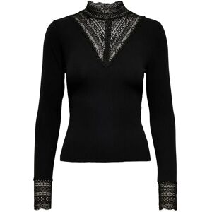 Women's top Only Tilde manches longues col montant lace Noir L Female Women's top Only Tilde manches longues col montant lace Noir L Female