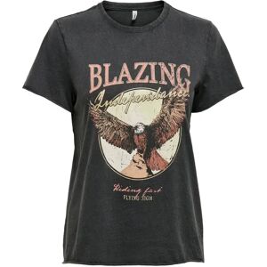 Women's T-shirt Only Lucy life manches courtes western top boxs Noir L Female Women's T-shirt Only Lucy life manches courtes western top boxs Noir L Female