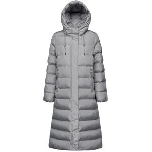 Women's Geox Anylla Long Hooded Puffer Gris 44 Female Women's Geox Anylla Long Hooded Puffer Gris 44 Female