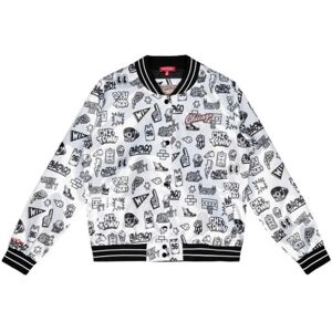 Mitchell & Ness Chicago Bulls women's tracksuit jacket NBA Doodle Blanc S Female Mitchell & Ness Chicago Bulls women's tracksuit jacket NBA Doodle Blanc S Female