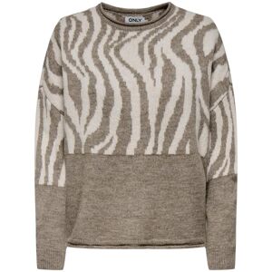 Women's round neck sweater Only Jade Animal Gris L Female Women's round neck sweater Only Jade Animal Gris L Female