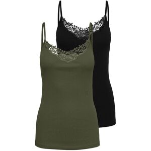 Women's tank top Only Kira (x2) Noir XS Female Women's tank top Only Kira (x2) Noir XS Female