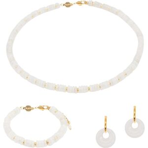 Jade stone necklace, bracelet and earrings for women Sloya Blima Blanc 16,5/20 cm Female Jade stone necklace, bracelet and earrings for women Sloya Blima Blanc 16,5/20 cm Female