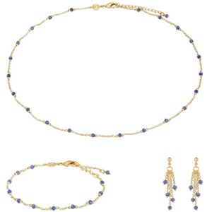 Lapis lazuli necklace, bracelet and earrings for women Sloya Elyssa Bleu 16,5/20,5 cm Female Lapis lazuli necklace, bracelet and earrings for women Sloya Elyssa Bleu 16,5/20,5 cm Female
