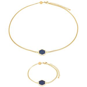 Lapis lazuli necklace and bracelet for women Sloya Hexalia Bleu 17/21,5 cm Female Lapis lazuli necklace and bracelet for women Sloya Hexalia Bleu 17/21,5 cm Female
