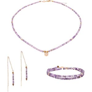 Amethyst necklace, bracelet and earrings for women Sloya Lumia Violet 16,5/20 cm Female Amethyst necklace, bracelet and earrings for women Sloya Lumia Violet 16,5/20 cm Female