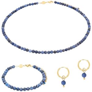 Necklace, bracelet and earrings set in sodalite for women Sloya Serena Bleu 17,5/23 cm Female Necklace, bracelet and earrings set in sodalite for women Sloya Serena Bleu 17,5/23 cm Female