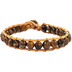 Tiger's eye stone and genuine leather bracelet for women Sloya Facelia Marron 17/21 cm Female Tiger's eye stone and genuine leather bracelet for women Sloya Facelia Marron 17/21 cm Female