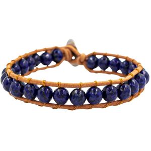 Lapis Lazuli stone bracelet with genuine leather for women Sloya Facelia Bleu 17/21 cm Female Lapis Lazuli stone bracelet with genuine leather for women Sloya Facelia Bleu 17/21 cm Female