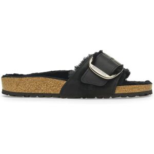 Women's sandals Birkenstock Madrid Big Buckle Shearling Oiled Leather Noir 35 Female Women's sandals Birkenstock Madrid Big Buckle Shearling Oiled Leather Noir 35 Female