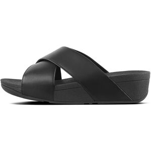 Leather sandals woman FitFlop Lulu Cross Slide Noir 41 Female Leather sandals woman FitFlop Lulu Cross Slide Noir 41 Female
