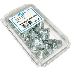 Blister of 25 bicycle wheel nuts with washer Algi Crantee (00593000-100) Argenté 10x100 mm Unisex Blister of 25 bicycle wheel nuts with washer Algi Crantee (00593000-100) Argenté 10x100 mm Unisex