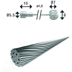 Double-coupled brake cable XLC BR-X86 Argenté 1.5/2250 mm Unisex Double-coupled brake cable XLC BR-X86 Argenté 1.5/2250 mm Unisex
