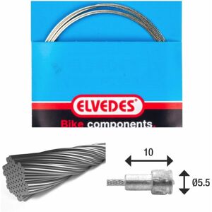 Brake cable 7x7 stainless steel wires ø1,5mm with v-nipple ø5,5x10 Elvedes Argenté 2250 mm Unisex Brake cable 7x7 stainless steel wires ø1,5mm with v-nipple ø5,5x10 Elvedes Argenté 2250 mm Unisex