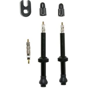 Pair of tubeless tire valves P2R Presta Noir 60 mm Unisex Pair of tubeless tire valves P2R Presta Noir 60 mm Unisex