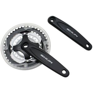 Aluminium mountain bike crankset with chain guard P2R 7-8V. 170 mm 42-34-24 Noir 42/34/24T Unisex Aluminium mountain bike crankset with chain guard P2R 7-8V. 170 mm 42-34-24 Noir 42/34/24T Unisex