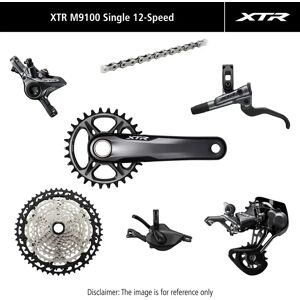 Mechanical single-piston disc brake kit Shimano XTR M9100 Noir 175 mm/32T/10-45 Unisex Mechanical single-piston disc brake kit Shimano XTR M9100 Noir 175 mm/32T/10-45 Unisex