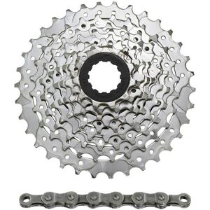 SunRace M96 9-Speed Silver Cassette and Chain - Mountain Bike SunRace M96 9-Speed Silver Cassette and Chain - Mountain Bike