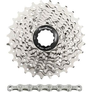 Cassette with chain Sunrace Rs1 11-28 Shimano Argenté 11/28T Unisex Cassette with chain Sunrace Rs1 11-28 Shimano Argenté 11/28T Unisex