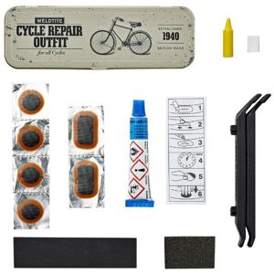 Inner tube repair kit 1940 vintage metal - box 6 patches 25mm + glue 5g + pumice paper + rubber band with instructions if ordered quantity� 24 then delivered with display Weldtite Noir One size Unisex Inner tube repair kit 1940 vintage metal - box 6 patches 25mm + glue 5g + pumice paper + rubber band with instructions if ordered quantity� 24 then delivered with display Weldtite Noir One size Unisex