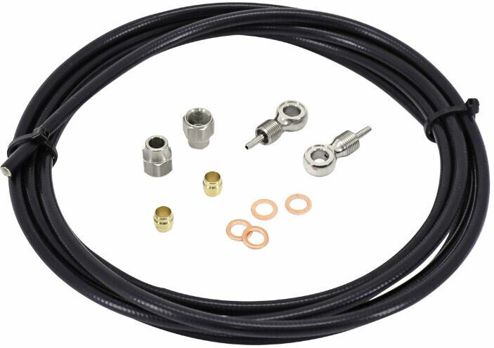 Universal disc brake hose (complete kit with fixings) for hydraulic hose P2R Shimano Noir 2.5 m Unisex