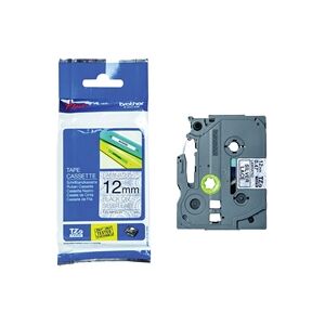 Brother P-Touch TZe Tape 12mm x 4m Black On Silver lace Pattern Brother P-Touch TZe Tape 12mm x 4m Black On Silver lace Pattern