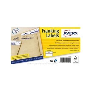 Avery Franking Labels 2 per sheet 140x38mm White - FL01 Avery Franking Labels 2 per sheet 140x38mm White - FL01