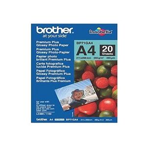 Brother BP71 Photo Paper Gloss A4 (20 Pack) BP71GA4 Brother BP71 Photo Paper Gloss A4 (20 Pack) BP71GA4