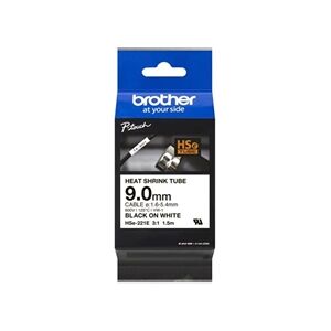 Brother HSe Heat Shrink Tube Tape 9mm x 1.5m Black on White HSE221E Brother HSe Heat Shrink Tube Tape 9mm x 1.5m Black on White HSE221E