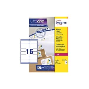 Avery Addressing Labels Laser Jam-free 16 per Sheet - L7162-100 Avery Addressing Labels Laser Jam-free 16 per Sheet - L7162-100