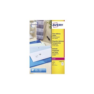 Avery Addressing Laser Labels 16 Per Sheet Clear - L7562-25 Avery Addressing Laser Labels 16 Per Sheet Clear - L7562-25