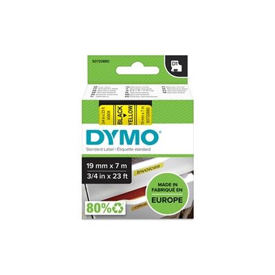 Dymo 45808 D1 Labelmaker Tape 19mm x 7m Black on Yellow S0720880 Dymo 45808 D1 Labelmaker Tape 19mm x 7m Black on Yellow S0720880