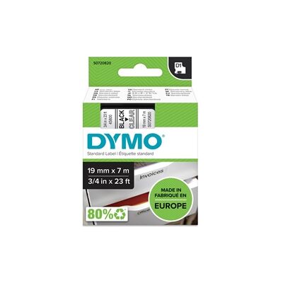 Dymo D1 Tape for Labelmakers 19mmx7m Black on Clear - 45800 S0720820 Dymo D1 Tape for Labelmakers 19mmx7m Black on Clear - 45800 S0720820