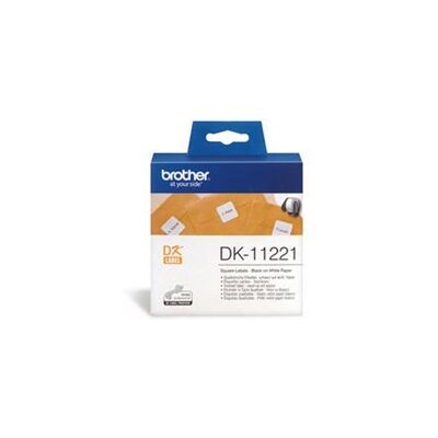 Brother Label Roll 23 x 23mm Black on White DK11221 Brother Label Roll 23 x 23mm Black on White DK11221