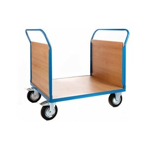 GPC 2 Veneer Ends Platform Truck; Fixed/Swivel Castors Blue/Veneer GPC 2 Veneer Ends Platform Truck; Fixed/Swivel Castors Blue/Veneer