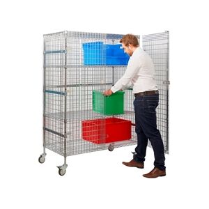GPC Large Security Trolley; Swivel (x2 Braked) Castors; Wire Mesh; Silver GPC Large Security Trolley; Swivel (x2 Braked) Castors; Wire Mesh; Silver
