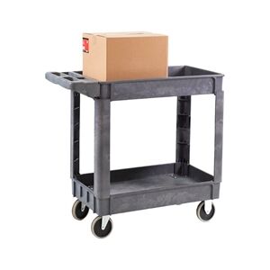 GPC Service Trolley; Large 2 Trays; Castors; Heavy Duty Plastic 225kg Grey GPC Service Trolley; Large 2 Trays; Castors; Heavy Duty Plastic 225kg Grey
