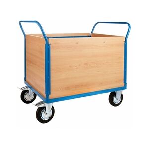 GPC 4 Veneer Sides Platform Truck 1500x800x1050; Castors Steel Blue/Veneer GPC 4 Veneer Sides Platform Truck 1500x800x1050; Castors Steel Blue/Veneer