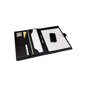 Monolith Leather Look Conference Folder PU With A4 Pad Black Monolith Leather Look Conference Folder PU With A4 Pad Black