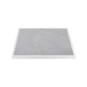 Bolero Light Grey Stone Effect Outdoor Glass Table White Trim 700mm Bolero Light Grey Stone Effect Outdoor Glass Table White Trim 700mm