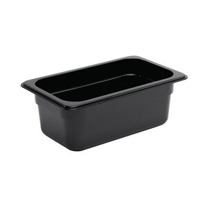 Vogue Polycarbonate 1/4 Gastronorm Container 100mm Black Vogue Polycarbonate 1/4 Gastronorm Container 100mm Black