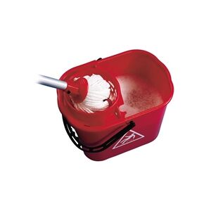 2Work Plastic Mop Bucket with Wringer 15 Litre Red 102946RD 2Work Plastic Mop Bucket with Wringer 15 Litre Red 102946RD