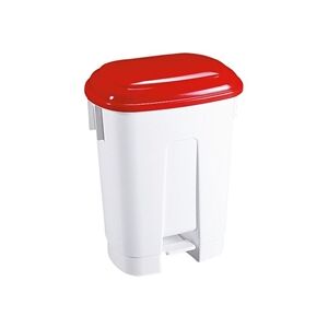 VFM Derby 60 Litre Red/White Plastic Pedal Bin - Pedal Bin VFM Derby 60 Litre Red/White Plastic Pedal Bin - Pedal Bin
