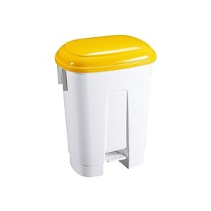 Unbranded Derby 60 Litre White/Yellow Plastic Pedal Bin 348014 Unbranded Derby 60 Litre White/Yellow Plastic Pedal Bin 348014