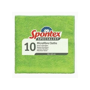 Spontex Green Microfibre Cloths - 10 Pack - Cleaning Cloths Spontex Green Microfibre Cloths - 10 Pack - Cleaning Cloths