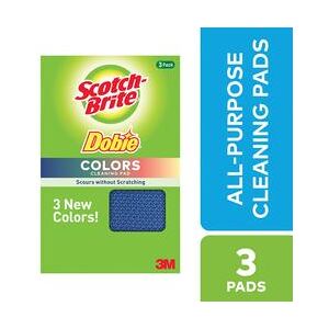 Scotch-Brite Dobie Colours All Purpose Pad 111x68x14mm Pack 3 Scotch-Brite Dobie Colours All Purpose Pad 111x68x14mm Pack 3