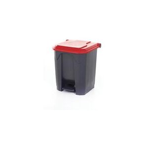 2Work Pedal Bin with Coloured Lid 30L Grey/Red 370x380x455mm 2W10766 2Work Pedal Bin with Coloured Lid 30L Grey/Red 370x380x455mm 2W10766