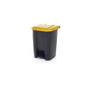 2Work Pedal Bin with Coloured Lid 50 Litre Grey/Yellow 2Work Pedal Bin with Coloured Lid 50 Litre Grey/Yellow
