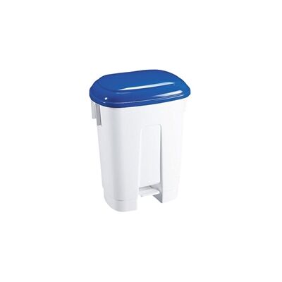 VFM Derby Plastic Pedal Bin - 30L White/Blue Waste Separation VFM Derby Plastic Pedal Bin - 30L White/Blue Waste Separation
